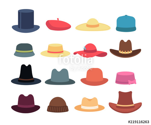 500x416 Man And Woman Hats Cartoon Hat And Cap Headdress Vector Isolated
