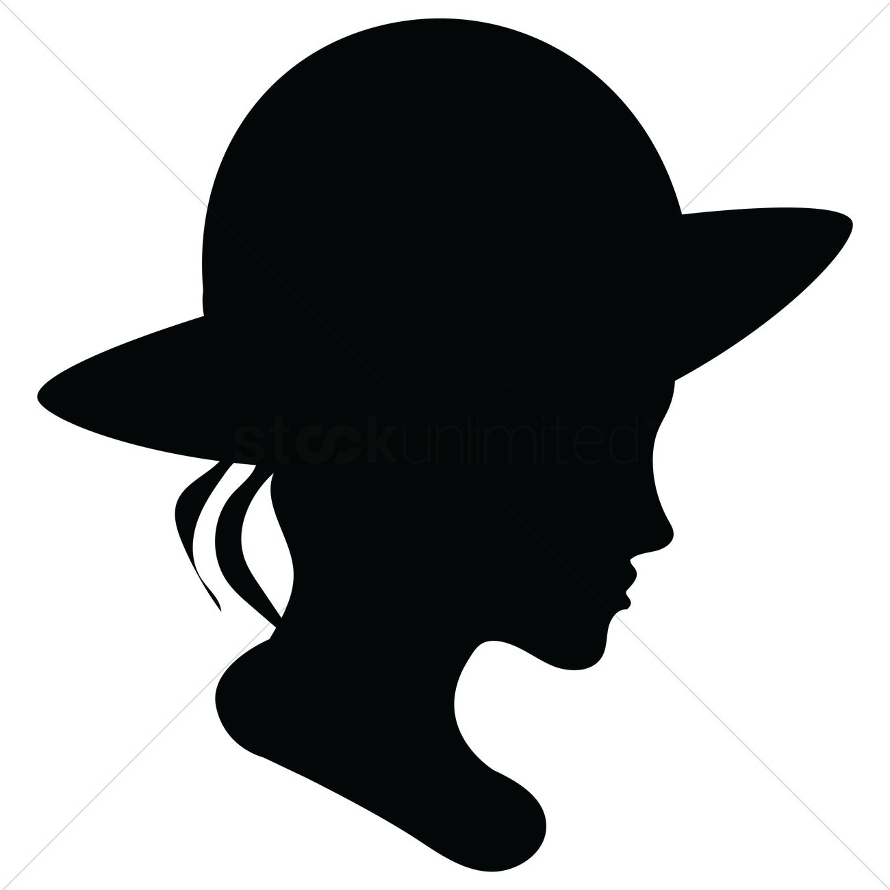 1300x1300 Silhouette Of A Woman Wearing A Hat Vector Image