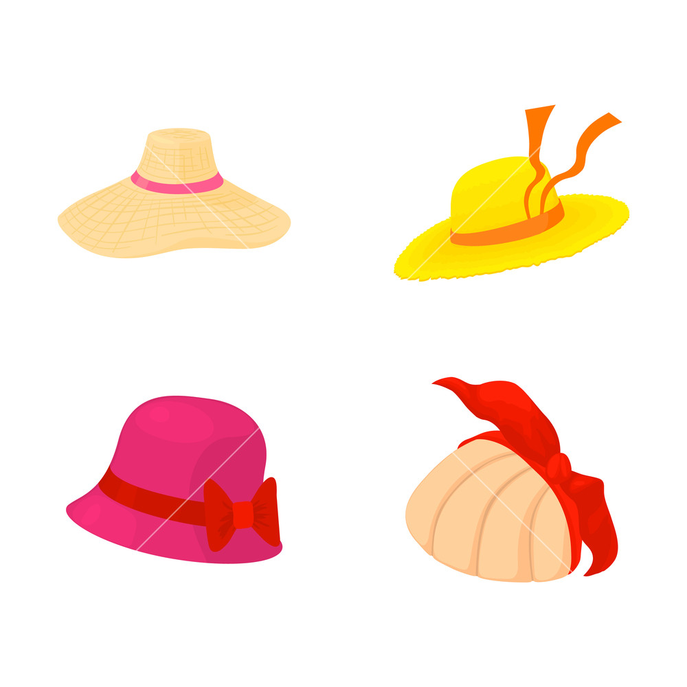 1000x1000 Woman Hat Icon Set Cartoon Set Of Woman Hat Vector Icons For Web