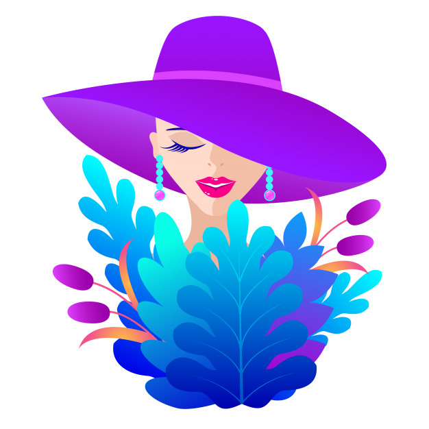 626x626 Woman In Violet Hat Vector Premium Download