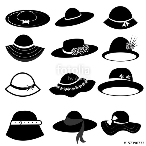 500x500 Women Hat Icon Set Stock Image And Royalty Free Vector