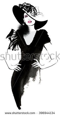 245x470 Fashion Woman Model With A Black Hat