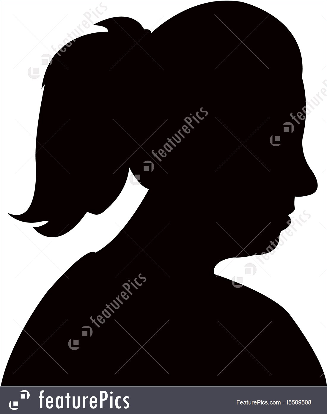 Woman Head Silhouette Vector