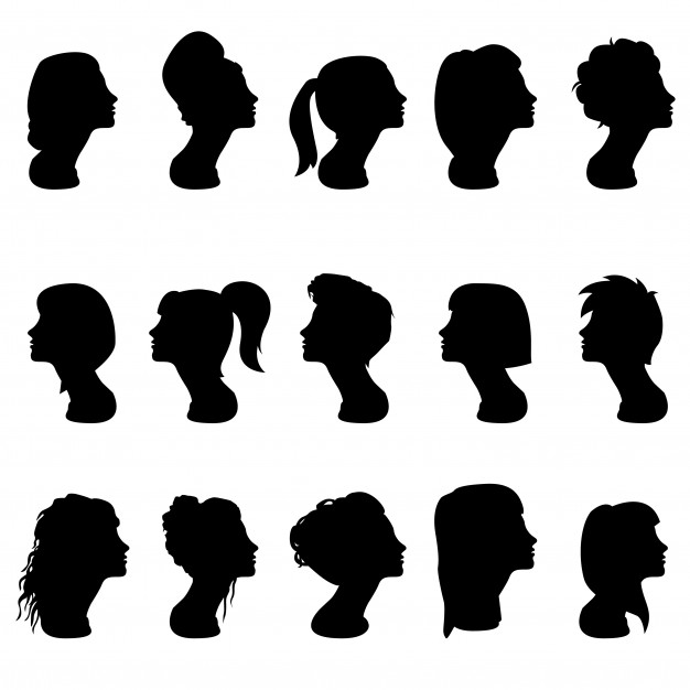 626x626 Hairdress Woman Head Silhouette Vector Clip Art Vector Premium