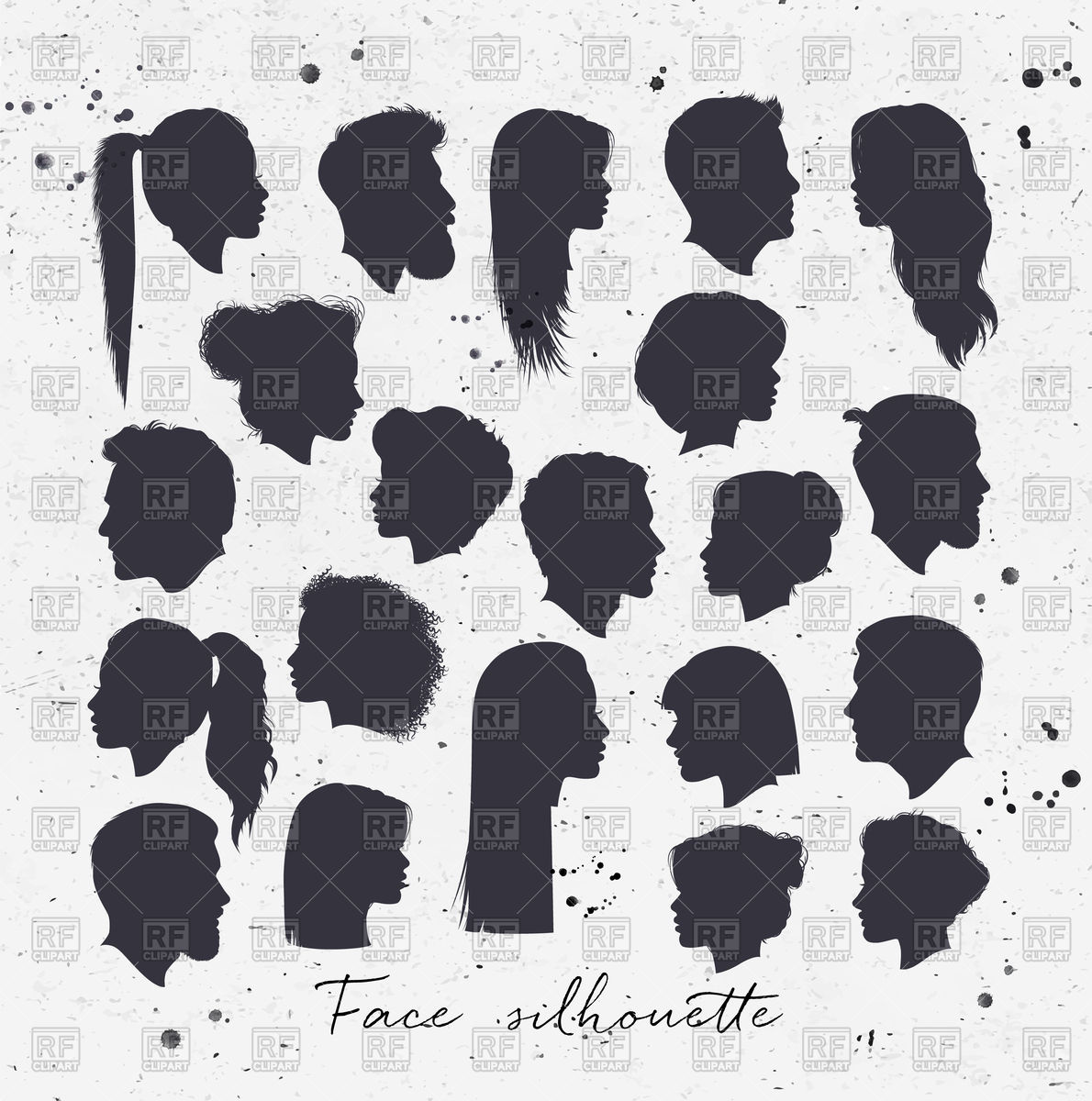 1190x1200 Set Of Man And Woman Head Silhouette Vector Image Of Silhouettes