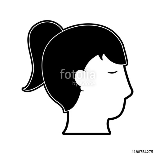 500x500 Woman Head Silhouette Icon Vector Illustration Graphic Design