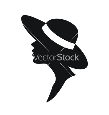 380x400 Young Woman Head Silhouette In A Hat Vector
