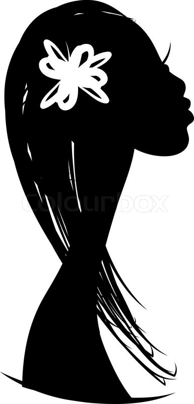 385x800 Female Head Silhouette For Your Design Stock Vector Colourbox