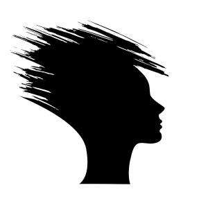 300x300 Silhouette Of Woman Head With Speech Bubble Vector Clipart Soidergi