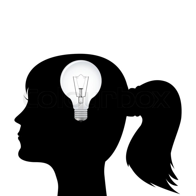 800x800 Silhouette Of A Woman's Head With A Stock Vector Colourbox