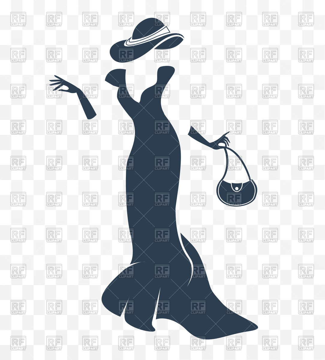 1084x1200 Silhouette Of Elegant Lady Women's Dresses Icon Vector Image