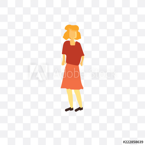 500x500 Standing Woman Icon Isolated On Transparent Background Simple
