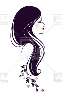 260x400 Outline Of Beautiful Woman Profile Vector Image Of People