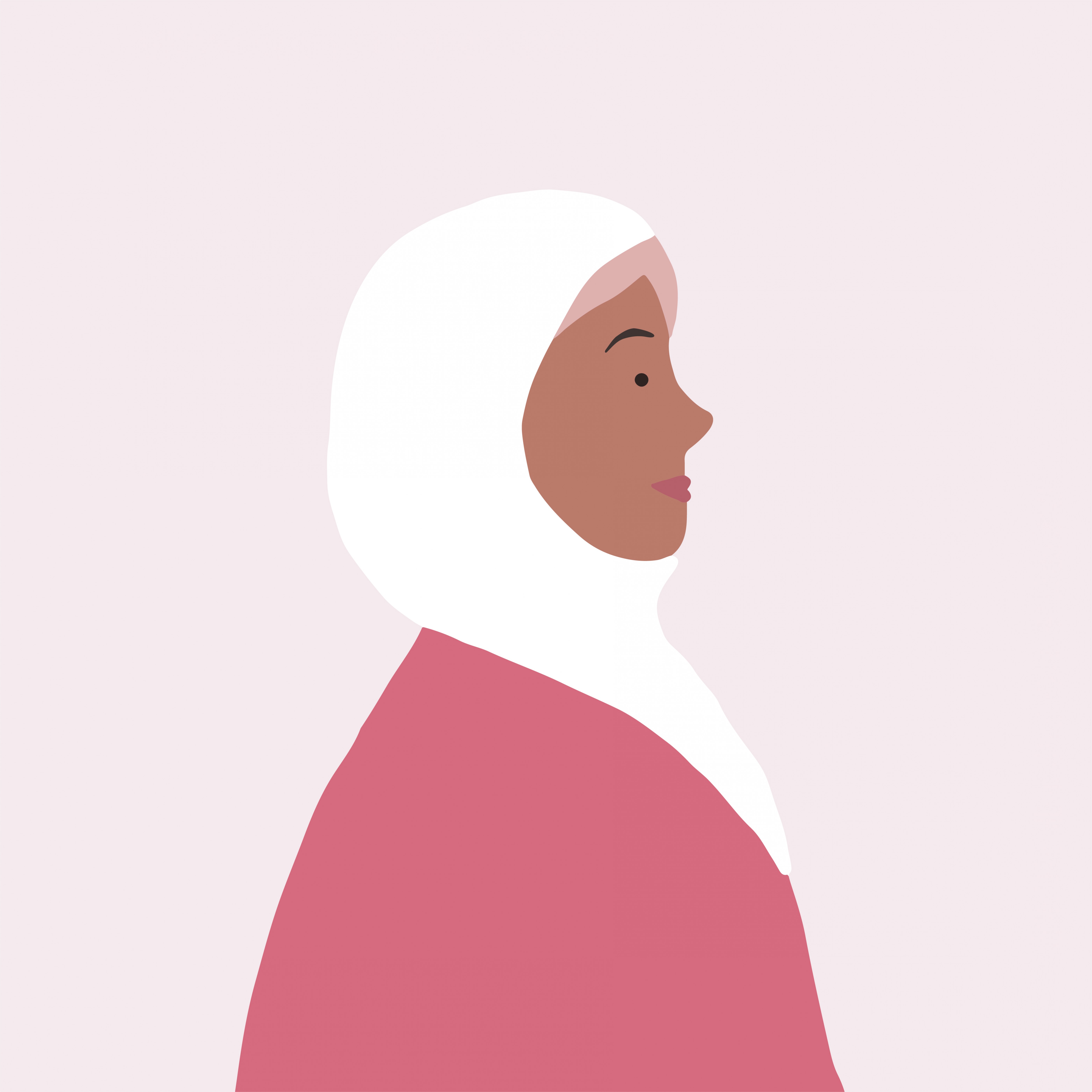 5611x5611 Strong Muslim Woman In Profile Vector Wallkeeper