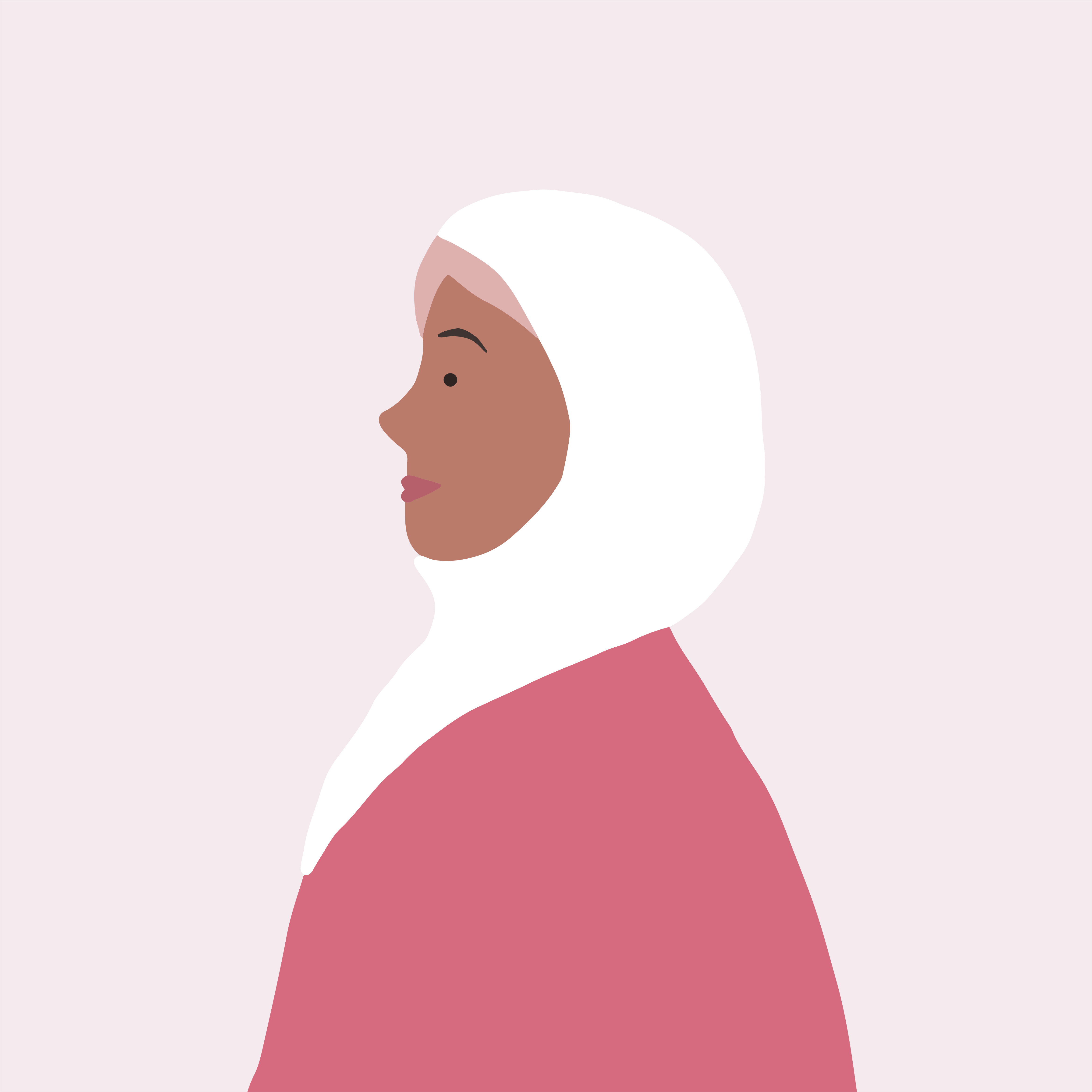 4676x4676 Strong Muslim Woman In Profile Vector