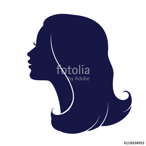 500x500 Woman Face Profile Female Head Silhouette Stock Image
