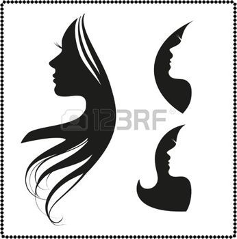 346x350 Woman Face Profile Vector Set Of Woman Silhouette With Hair