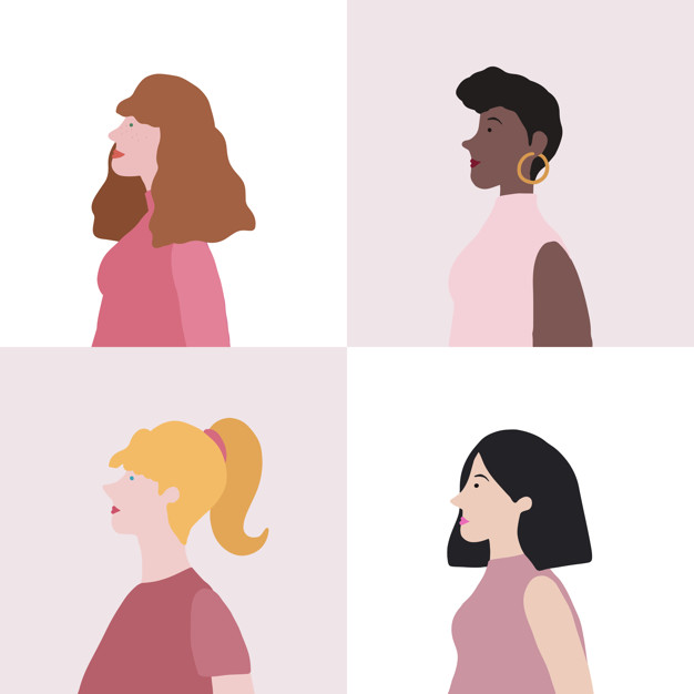 626x626 Collection Of Women In Profile Vector Vector Free Download
