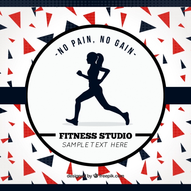 626x626 Geometric Background With Woman Running Vector Free Download