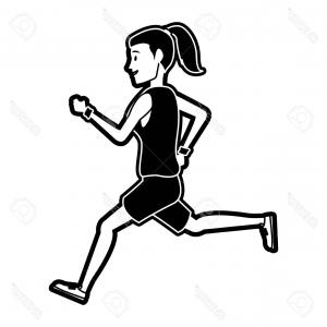 300x300 Photostock Vector Fitness Woman Running Vector Illustration