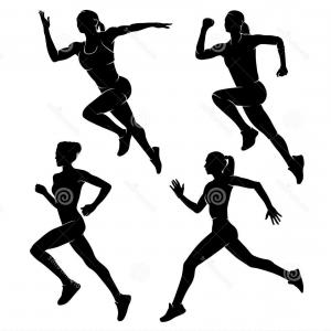 300x300 Running Woman Silhouette Run Isolated Vector Handandbeak