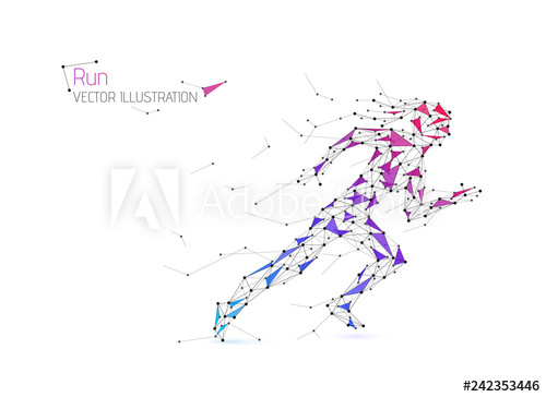 500x364 Abstract Woman Running Modern Colorful Gradient Run Vector