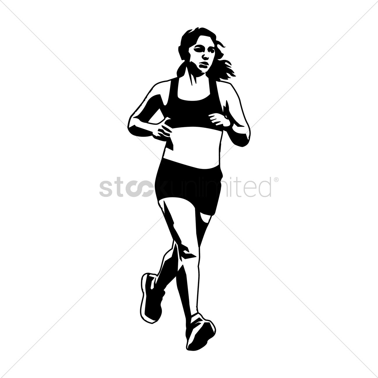 1300x1300 Silhouette Of A Woman Running Vector Image