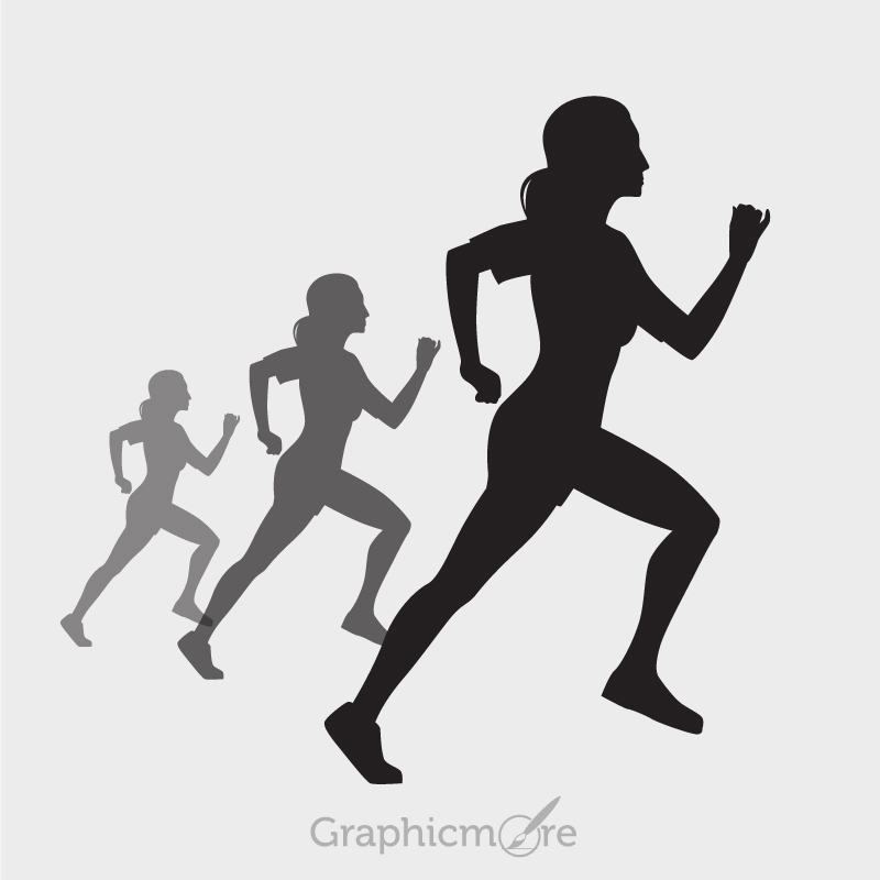 800x800 Woman Running Silhouette Design Free Vector Download
