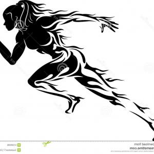 300x300 Women S Running Silhouette Watercolor Background Runner Vector
