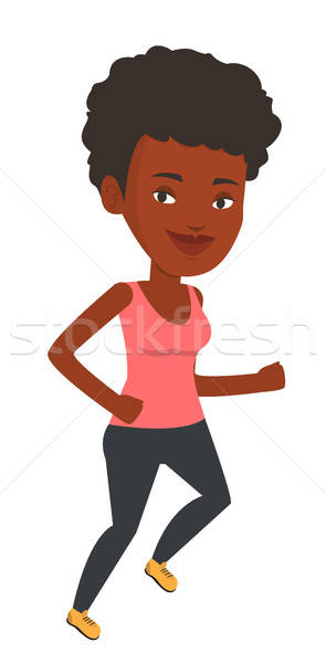 295x600 Young Woman Running Vector Illustration Vector Illustration