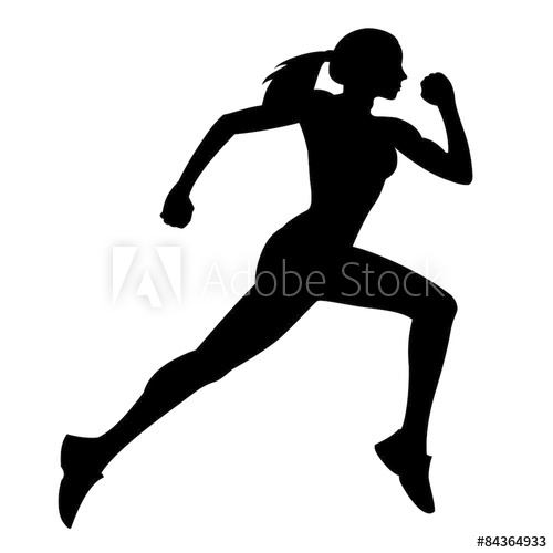 500x500 Woman Runs, Vector Illustration