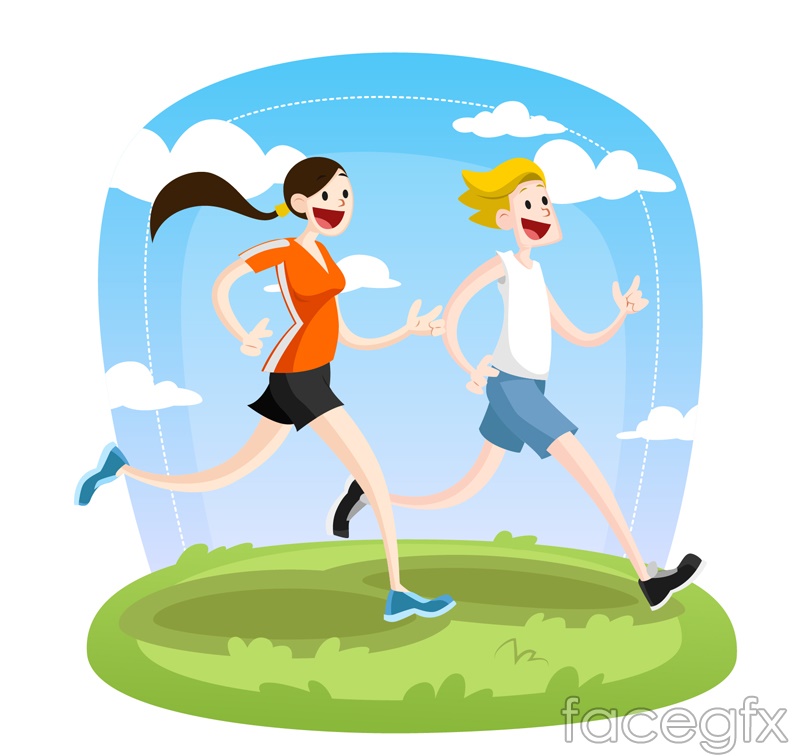 800x756 Cartoon Men And Women Running Vector Over Millions Vectors