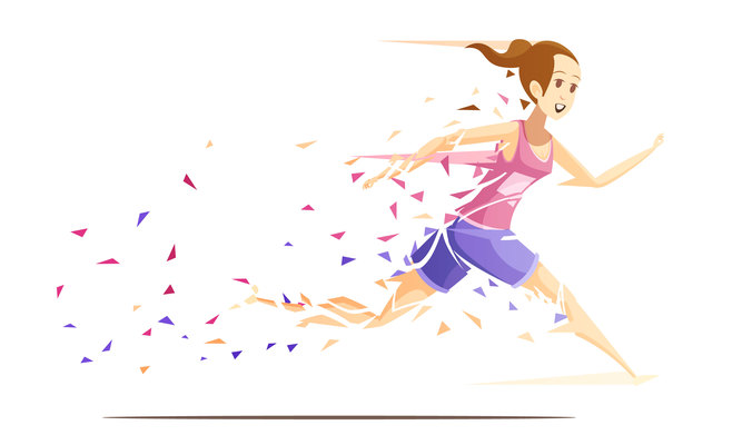 667x400 Female Runner On Curated Vector Illustrations, Stock Royalty Free
