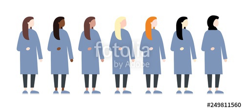 Set Of Diverse Race Vector Women Side View Cute And Simple Modern 500x226 Set Of Diverse Race Vector Women Side View Cute And Simple Modern