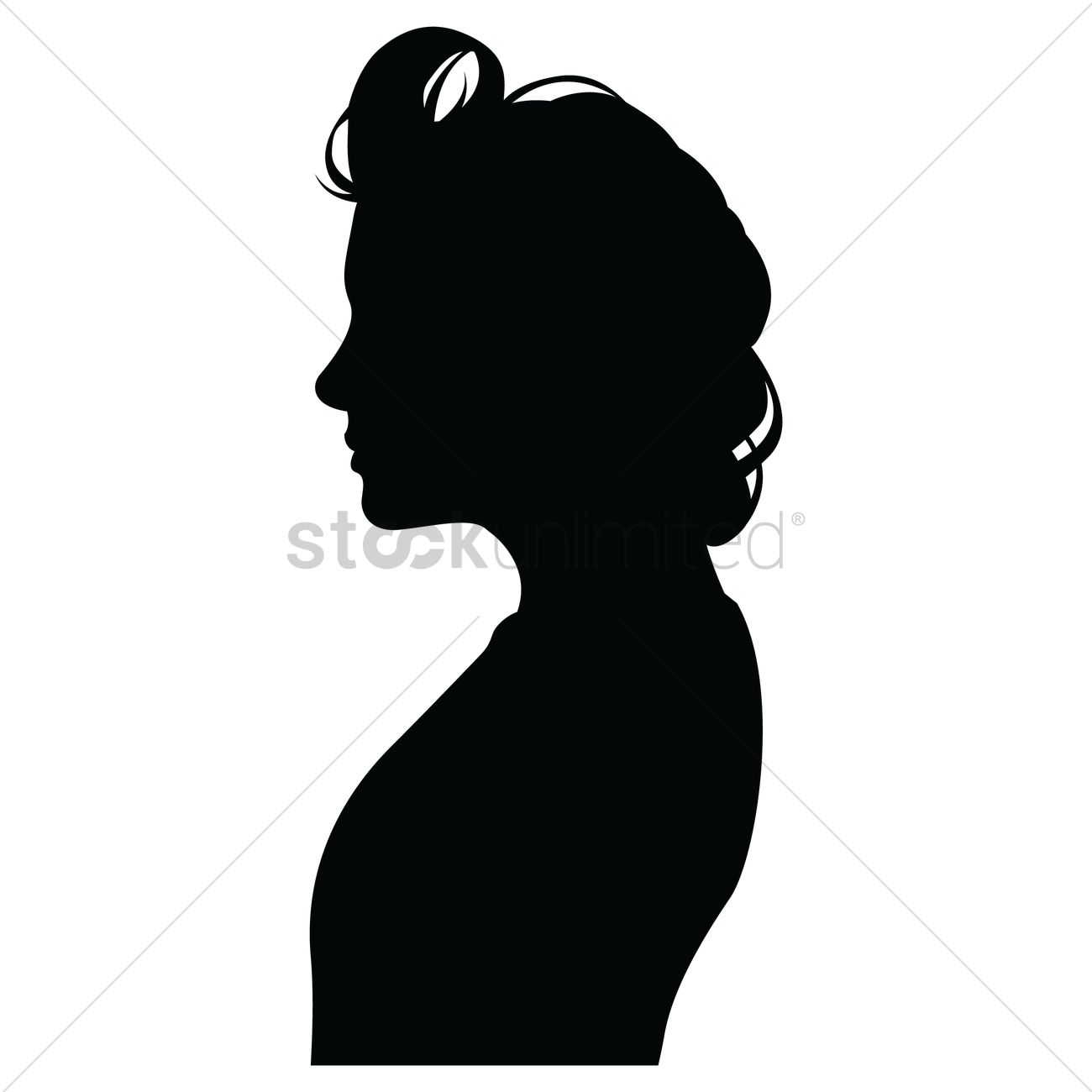 Side View Of A Silhouette Woman Vector Image 1300x1300 Side View Of A Silhouette Woman Vector Image