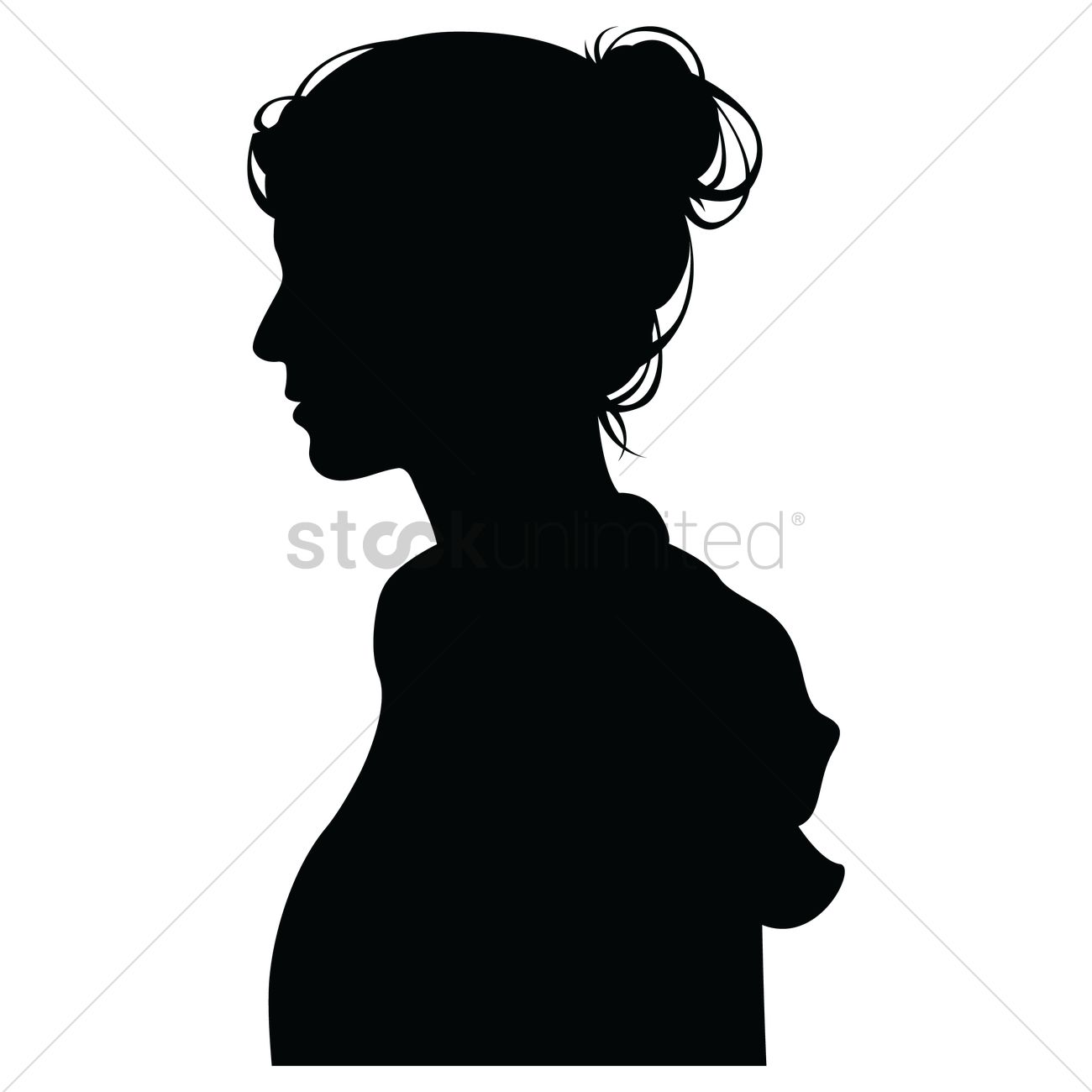 Side View Of A Silhouette Woman Vector Image 1300x1300 Side View Of A Silhouette Woman Vector Image