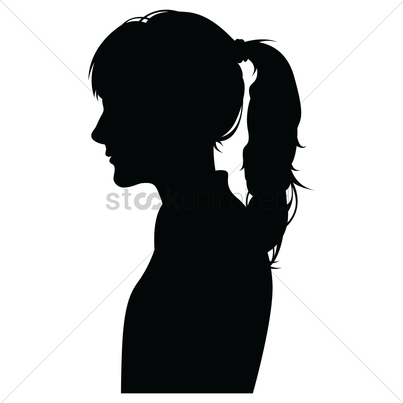 Side View Of A Silhouette Woman Vector Image 1300x1300 Side View Of A Silhouette Woman Vector Image