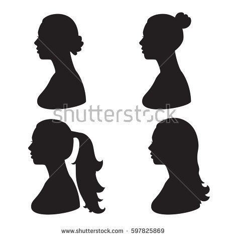 Vector Set Silhouette Of Woman Head Black Illustration Of Side 450x470 Vector Set Silhouette Of Woman Head Black Illustration Of Side