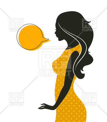 Young Woman's Silhouette Side View Vector Image Of People 349x400 Young Woman's Silhouette Side View Vector Image Of People