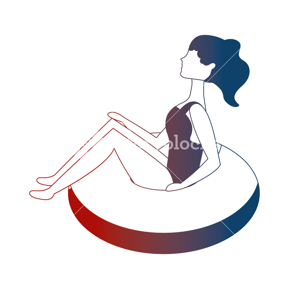 Blonde Woman In Swimsuit On Float Sideview Vector Illustration 1000x1000 Blonde Woman In Swimsuit On Float Sideview Vector Illustration