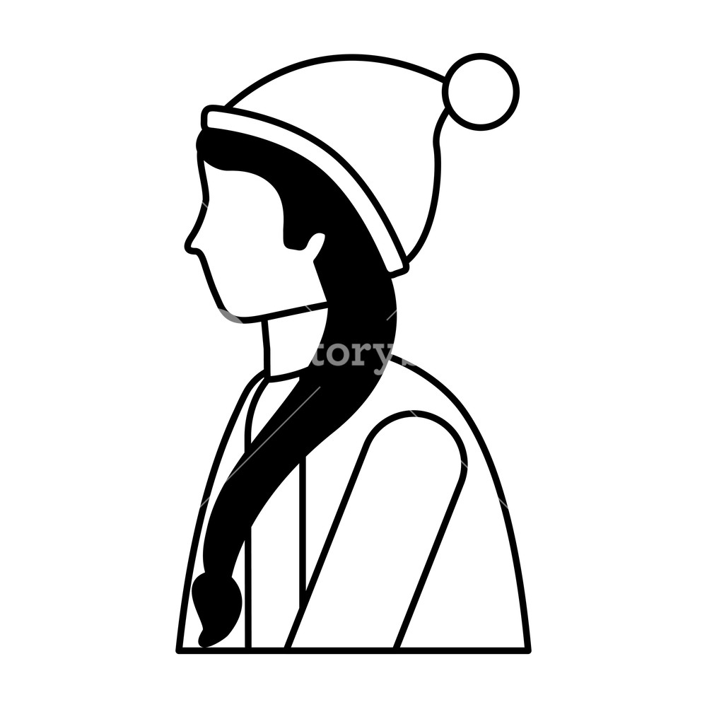 Woman Side View With Winter Clothes Vector Illustration Royalty 1000x1000 Woman Side View With Winter Clothes Vector Illustration Royalty