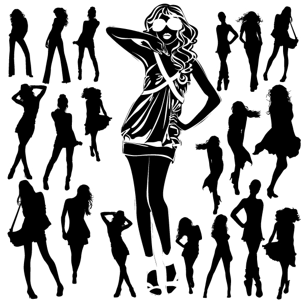 600x600 Woman Silhouette Vector Images