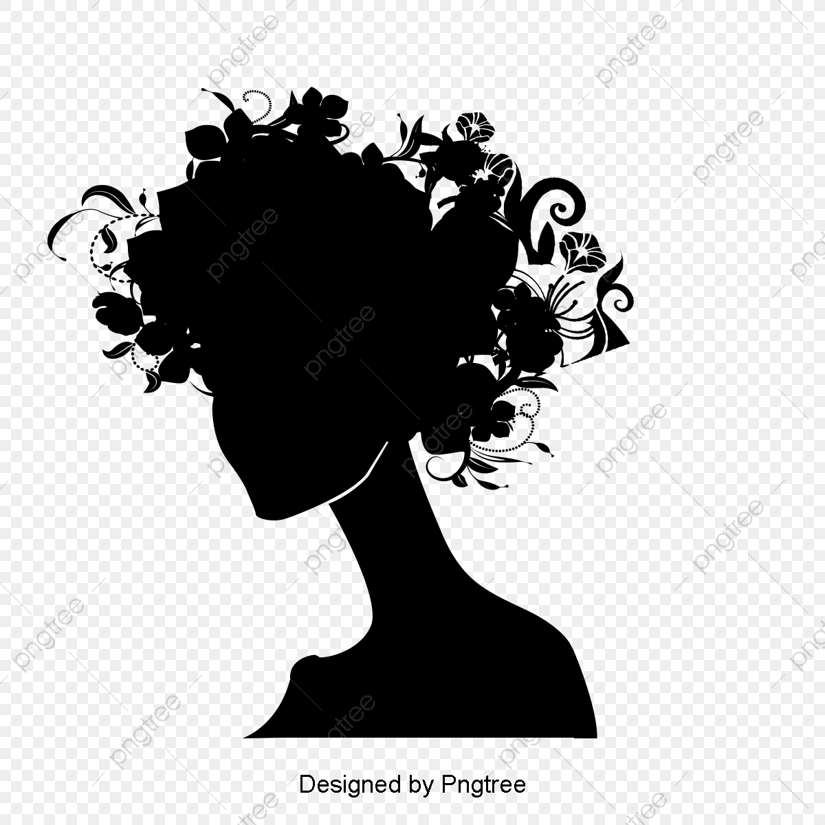1200x1200 Woman Silhouette Pattern Vector Material, Woman Vector, Silhouette