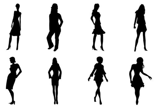 500x350 Women Pose Silhouette Vector Silhouette Clip Art Silhouette