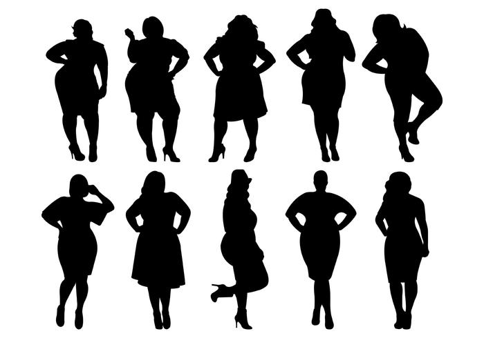 700x490 Fat Women Silhouettes Vector