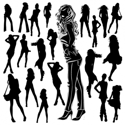 425x425 Different Women Silhouettes Vector Free Vectors Ui Download