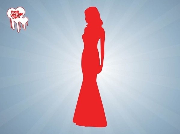 600x448 Elegant Woman Silhouette Free Vector