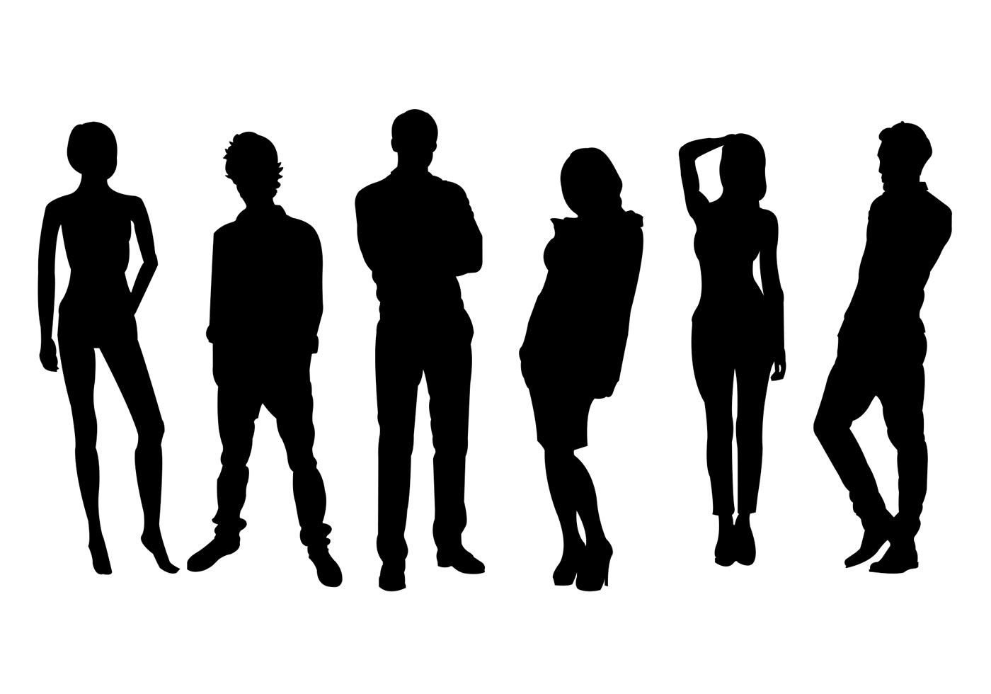 1400x980 Human Silhouette Free Vector Art
