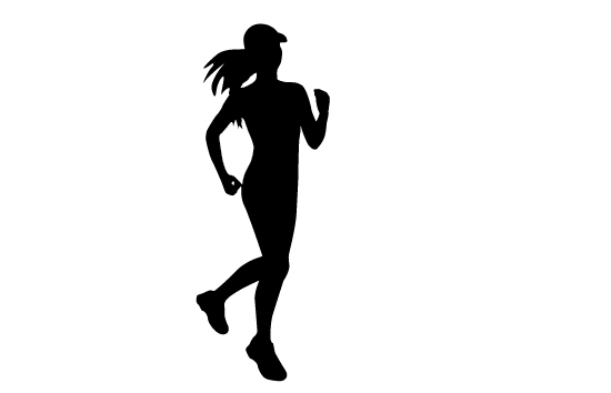 550x354 Running Woman Silhouette Vector Free