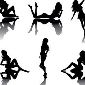 282x282 Sexy Woman Silhouettes Set Free Vector Download Cannypic